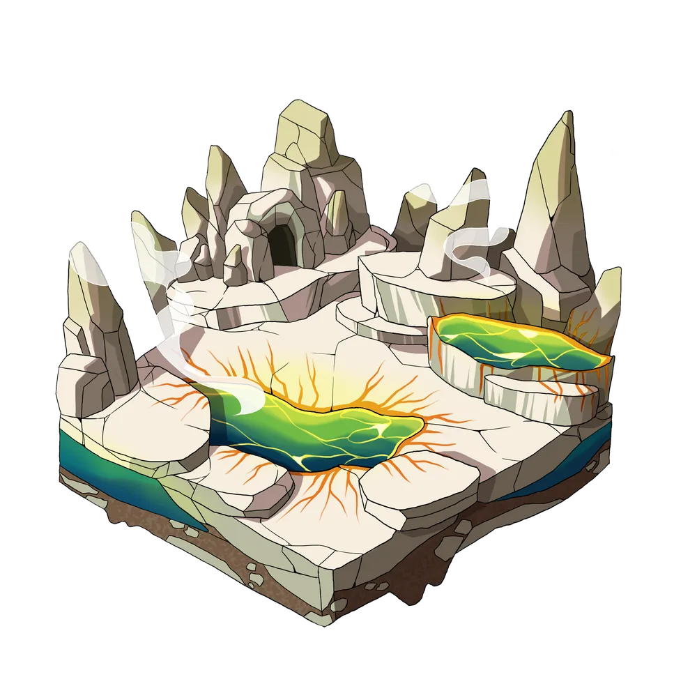 Sulfuric terrain, tier 2